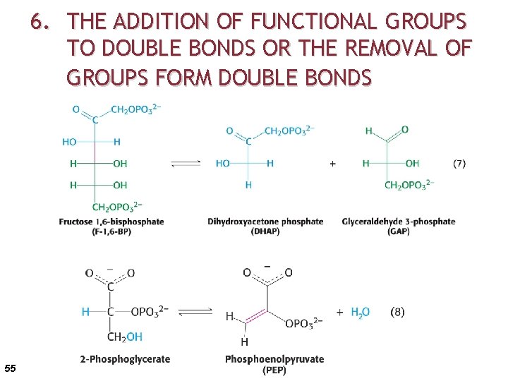 6. THE ADDITION OF FUNCTIONAL GROUPS TO DOUBLE BONDS OR THE REMOVAL OF GROUPS