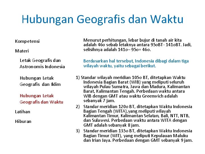 Hubungan Geografis dan Waktu Kompetensi Materi Letak Geografis dan Astronomis Indonesia Hubungan Letak Geografis