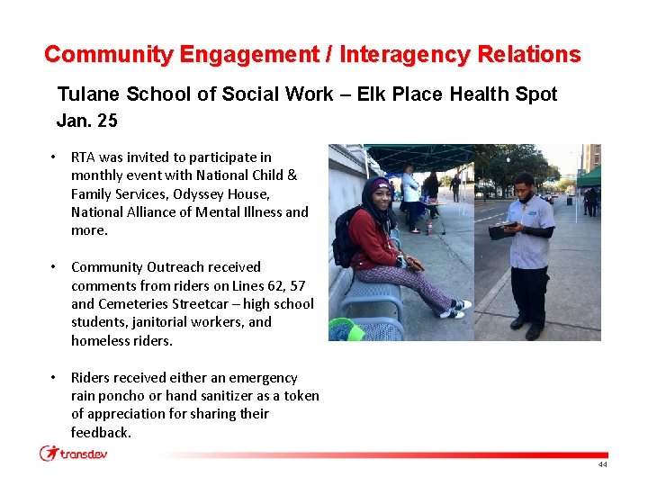 Community Engagement / Interagency Relations Tulane School of Social Work – Elk Place Health