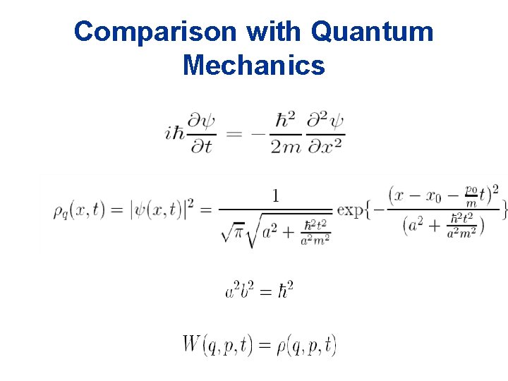 Comparison with Quantum Mechanics 