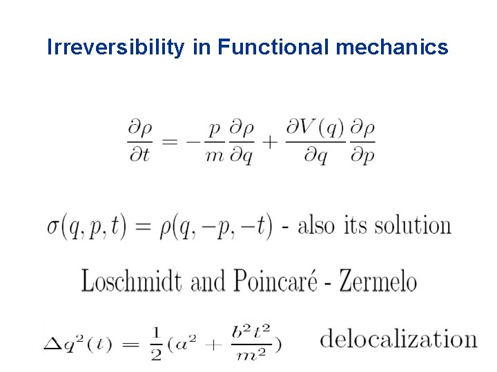 Irreversibility in Functional mechanics 