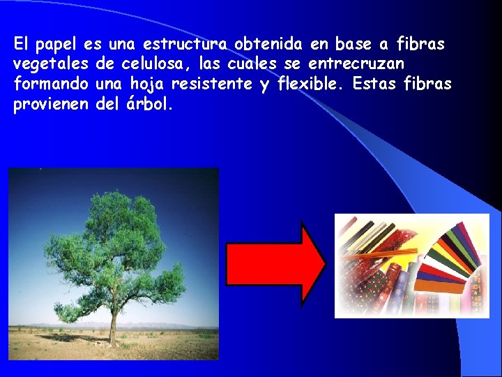 El papel es una estructura obtenida en base a fibras vegetales de celulosa, las