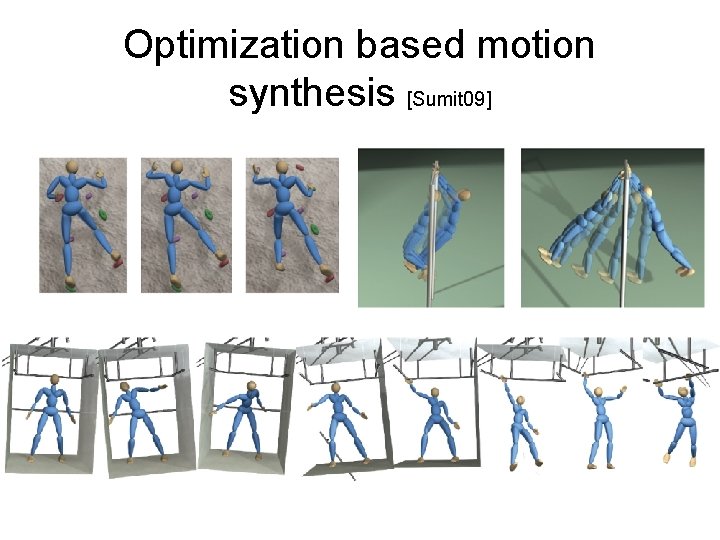 Optimization based motion synthesis [Sumit 09] 