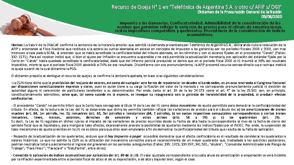 Recurso de Queja N° 1 en “Telefónica de Argentina S. A. y otro c/