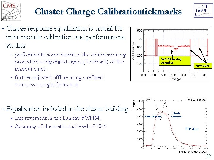 Cluster Charge Calibration: tickmarks Charge response equalization is crucial for inter-module calibration and performances