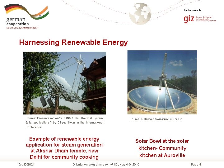 Implemented by Harnessing Renewable Energy Source: Presentation on “ARUN® Solar Thermal System & its