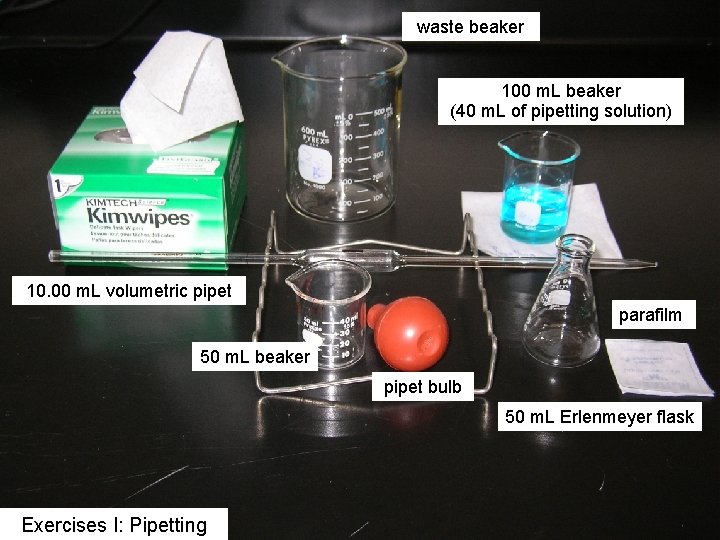 waste beaker 100 m. L beaker (40 m. L of pipetting solution) 10. 00