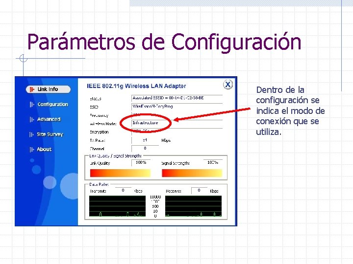 Parámetros de Configuración Dentro de la configuración se indica el modo de conexión que