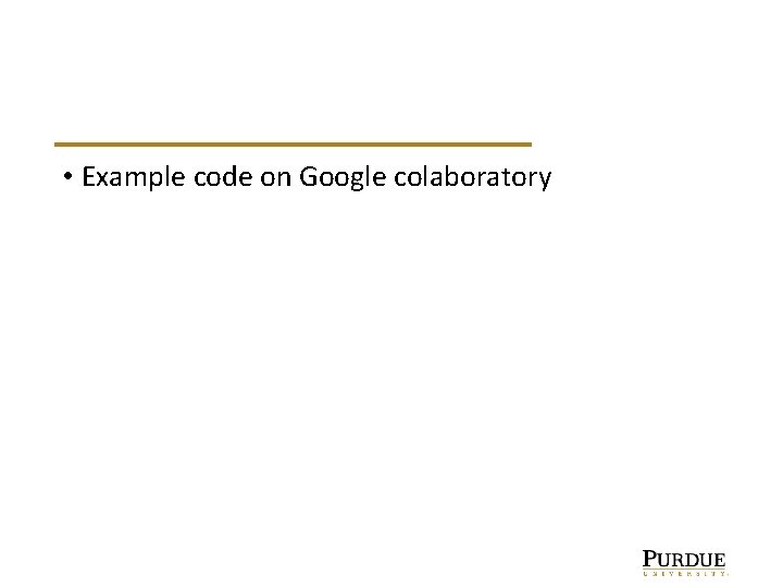  • Example code on Google colaboratory 