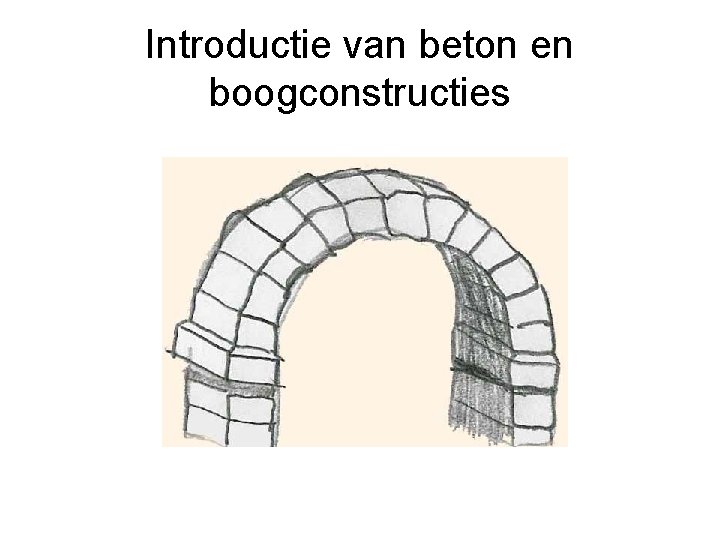 Introductie van beton en boogconstructies 