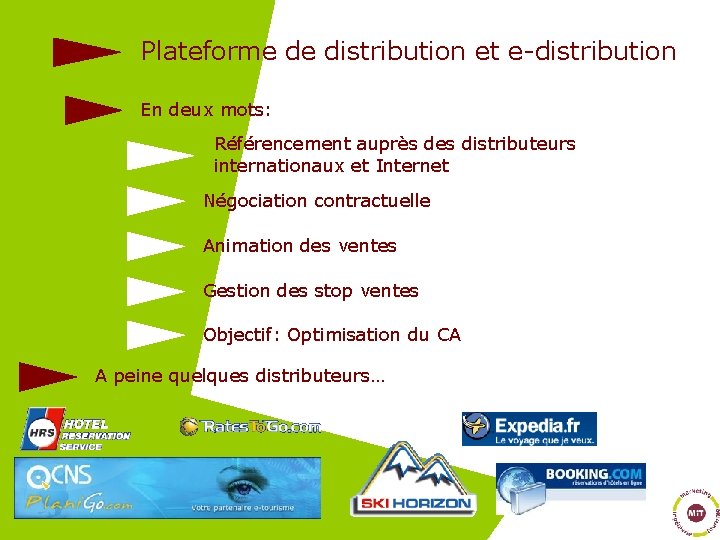 Plateforme de distribution et e-distribution En deux mots: Référencement auprès des distributeurs internationaux et
