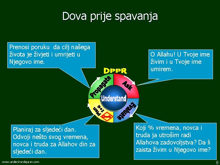 Dova prije spavanja Prenosi poruku da cilj našega života je živjeti i umrijeti u