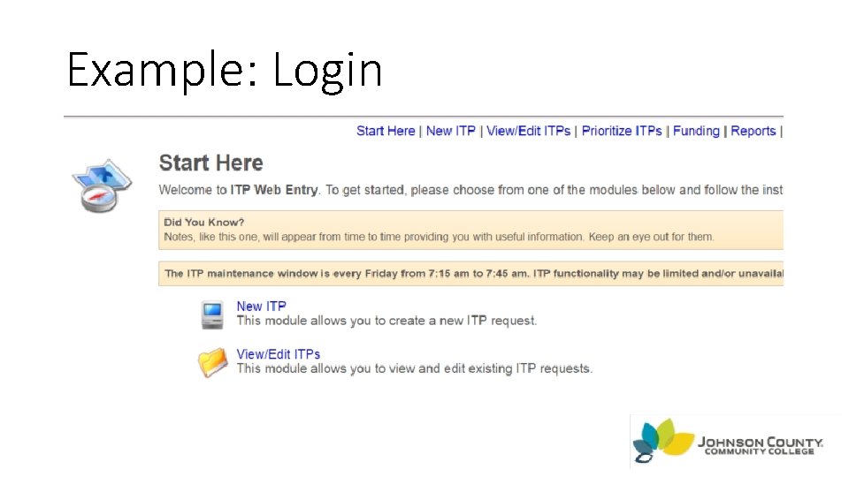 Example: Login 