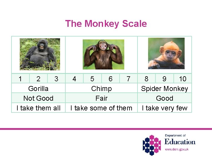The Monkey Scale 1 2 3 Gorilla Not Good I take them all 4