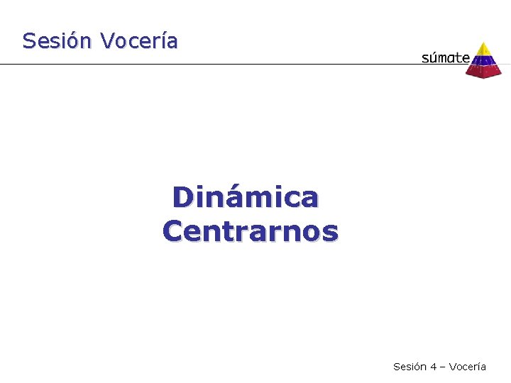 Sesión Vocería Dinámica Centrarnos Sesión 4 – Vocería 