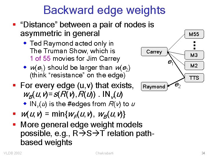 Backward edge weights § “Distance” between a pair of nodes is asymmetric in general