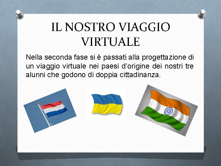 IL NOSTRO VIAGGIO VIRTUALE Nella seconda fase si è passati alla progettazione di un