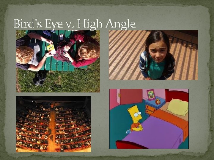 Bird’s Eye v. High Angle 