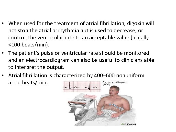  • When used for the treatment of atrial fibrillation, digoxin will not stop