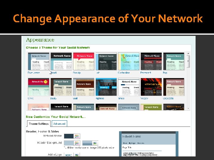 Change Appearance of Your Network 