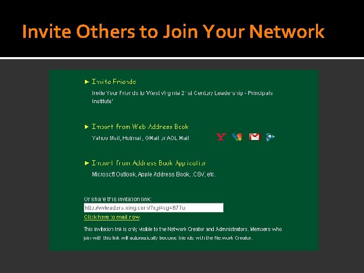 Invite Others to Join Your Network 