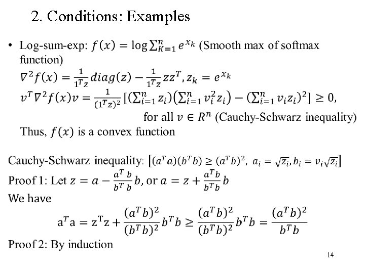 2. Conditions: Examples 14 