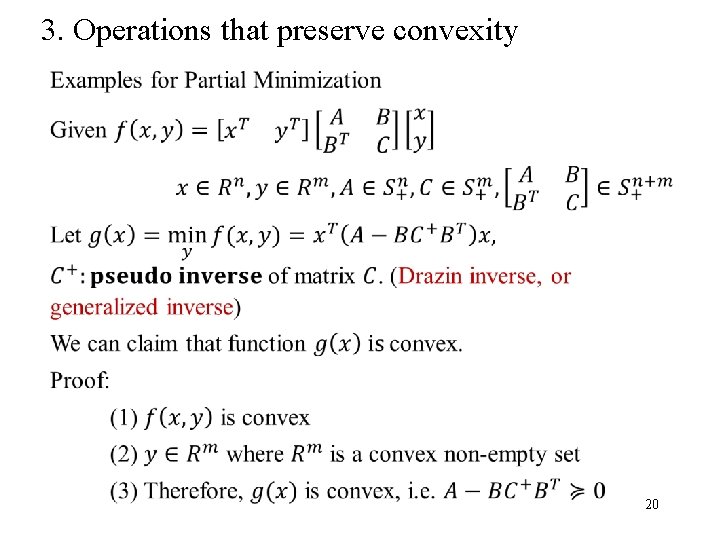 3. Operations that preserve convexity 20 
