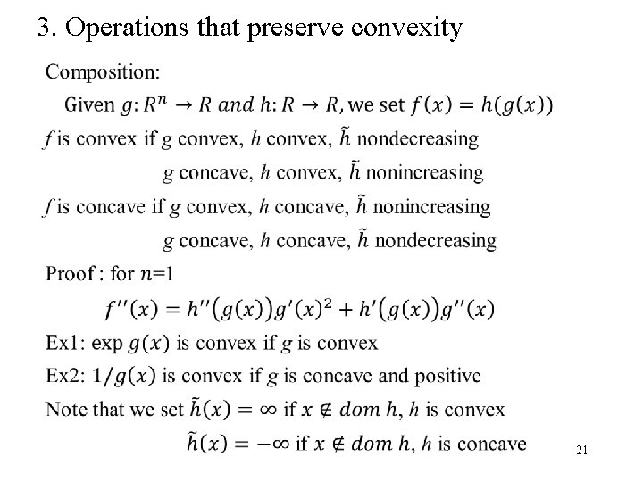 3. Operations that preserve convexity 21 