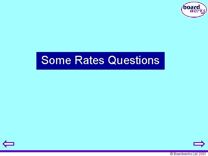 Some Rates Questions © Boardworks Ltd 2001 