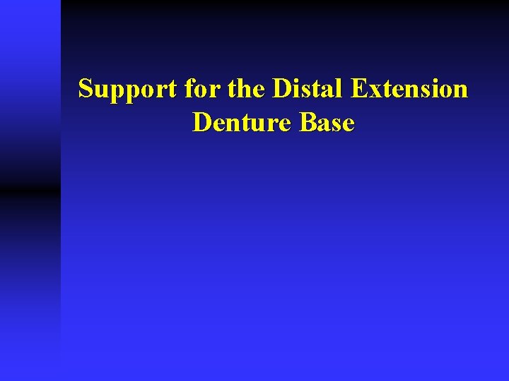 Support for the Distal Extension Denture Base 