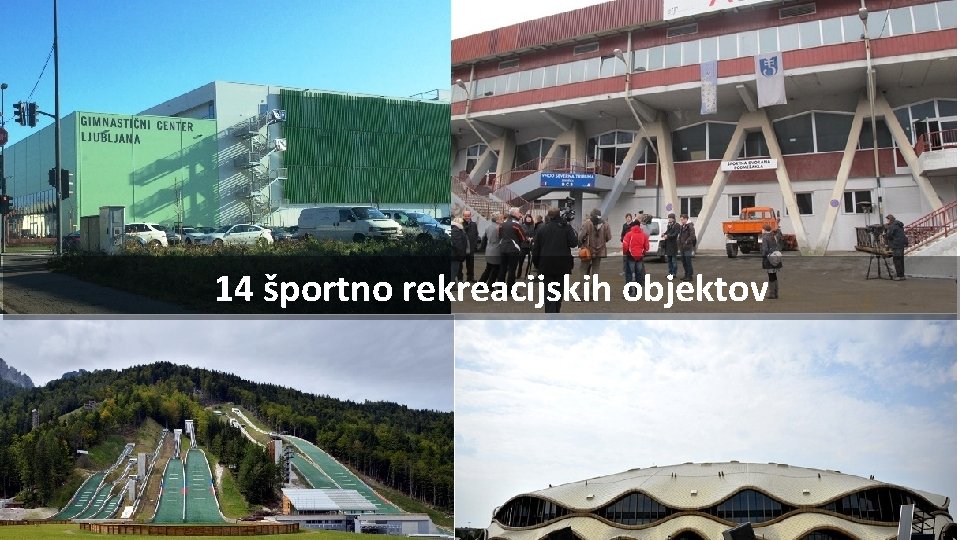 14 športno rekreacijskih objektov 