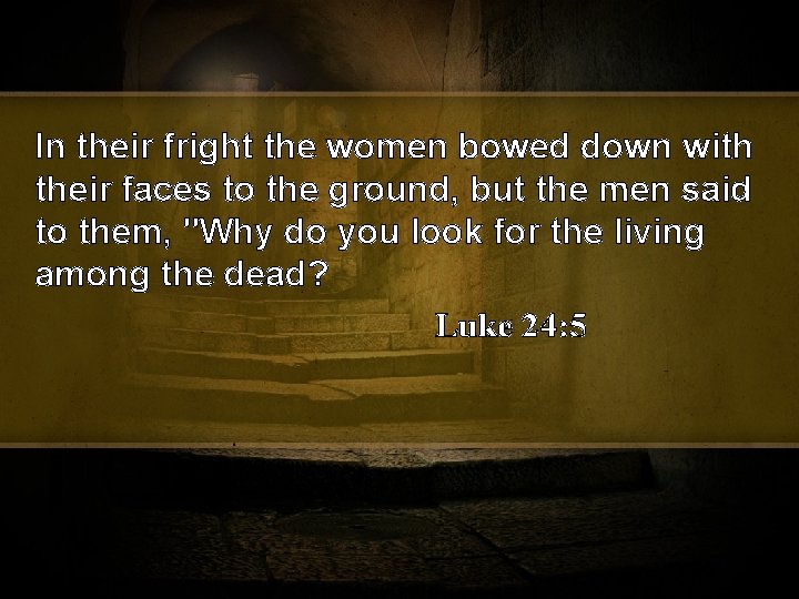 In their fright the women bowed down with their faces to the ground, but