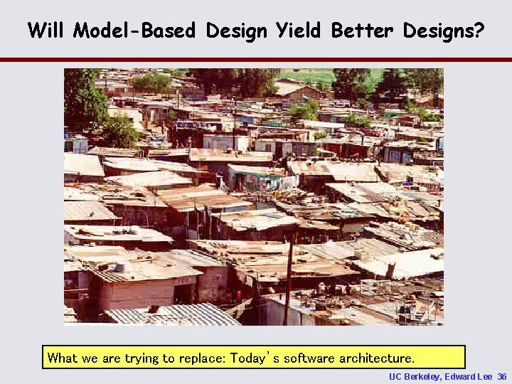 Will Model-Based Design Yield Better Designs? What we are trying to replace: Today’s software
