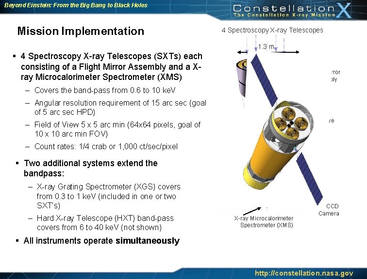 Beyond Einstein: From the Big Bang to Black Holes Mission Implementation 4 Spectroscopy X-ray