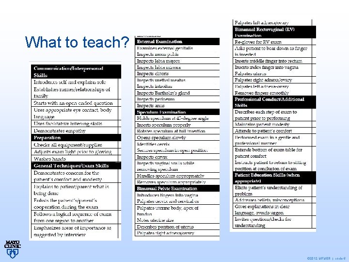 What to teach? © 2012 MFMER | slide-6 