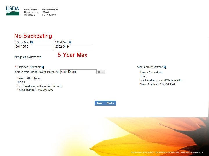No Backdating 5 Year Max 