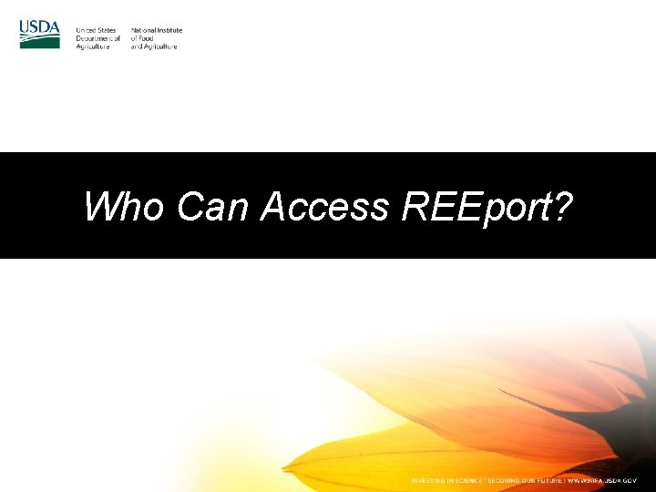 Who Can Access REEport? 