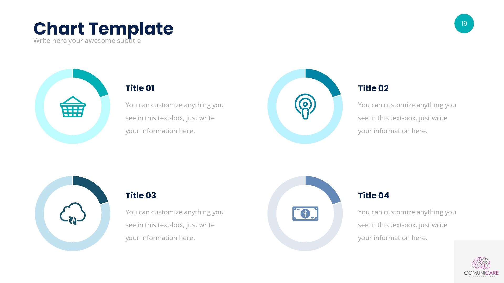 Chart Template 19 Write here your awesome subtitle Title 01 Title 02 You can