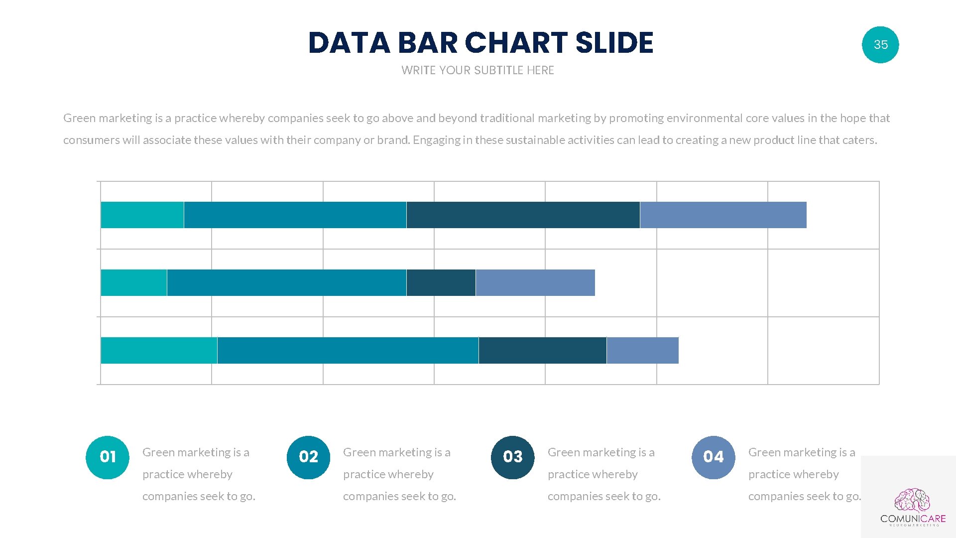 DATA BAR CHART SLIDE 35 WRITE YOUR SUBTITLE HERE Green marketing is a practice