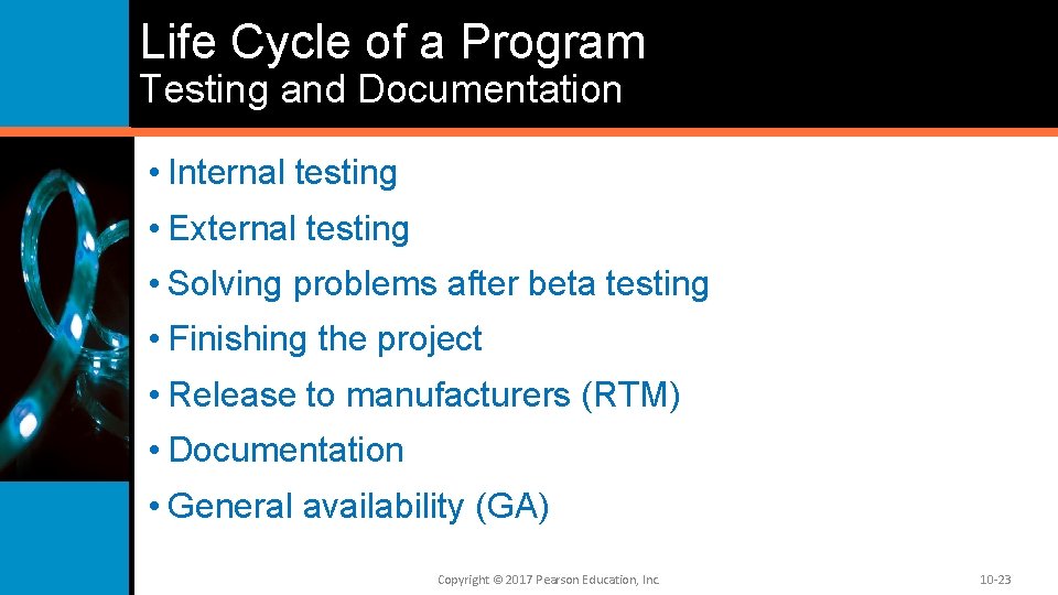Life Cycle of a Program Testing and Documentation • Internal testing • External testing