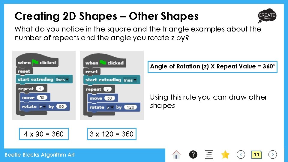 Creating 2 D Shapes – Other Shapes What do you notice in the square Creating 2 D Shapes – Other Shapes What do you notice in the square