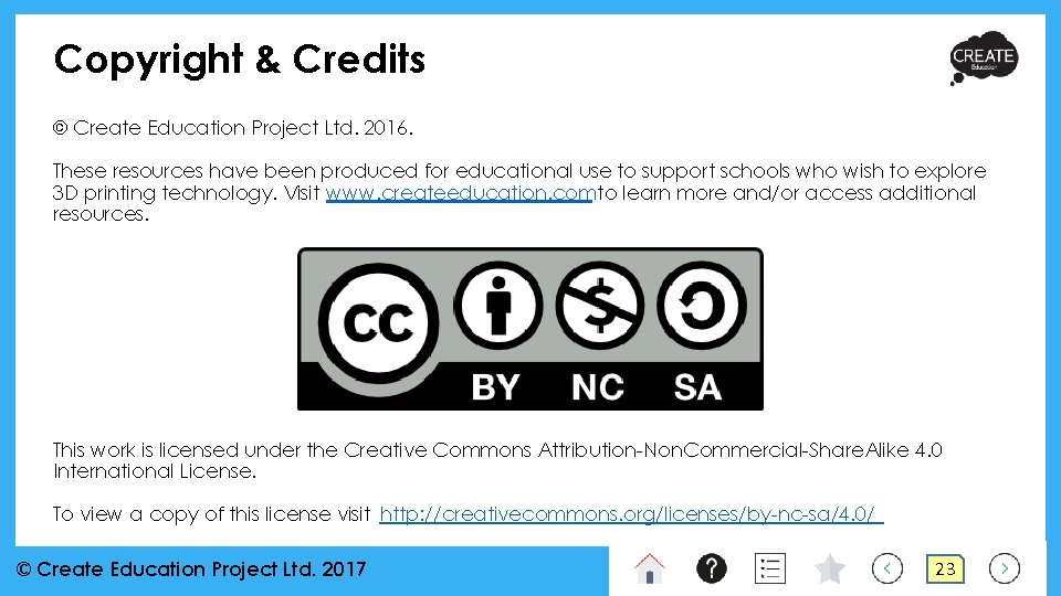 Copyright & Credits © Create Education Project Ltd. 2016. These resources have been produced Copyright & Credits © Create Education Project Ltd. 2016. These resources have been produced