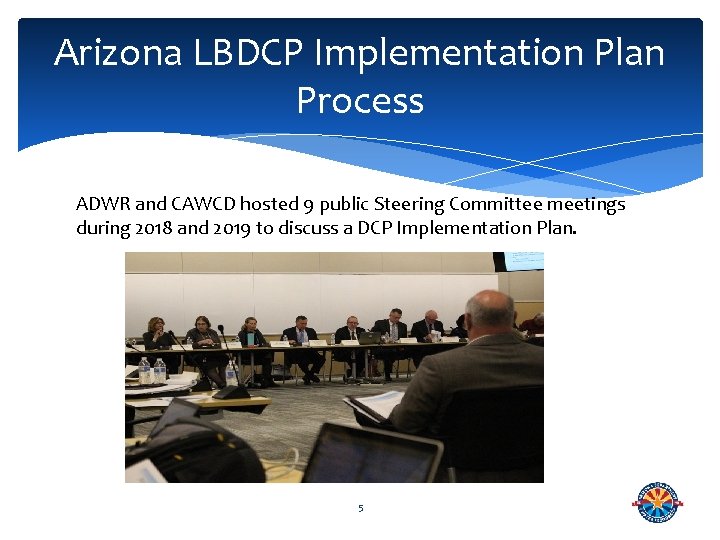 Arizona LBDCP Implementation Plan Process ADWR and CAWCD hosted 9 public Steering Committee meetings