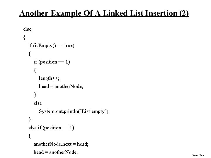 Another Example Of A Linked List Insertion (2) else { if (is. Empty() ==