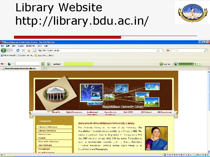 Library Website http: //library. bdu. ac. in/ 