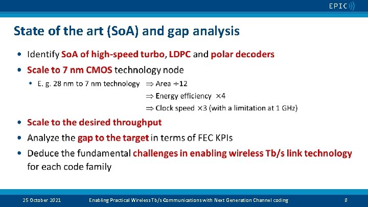 State of the art (So. A) and gap analysis 25 October 2021 Enabling Practical