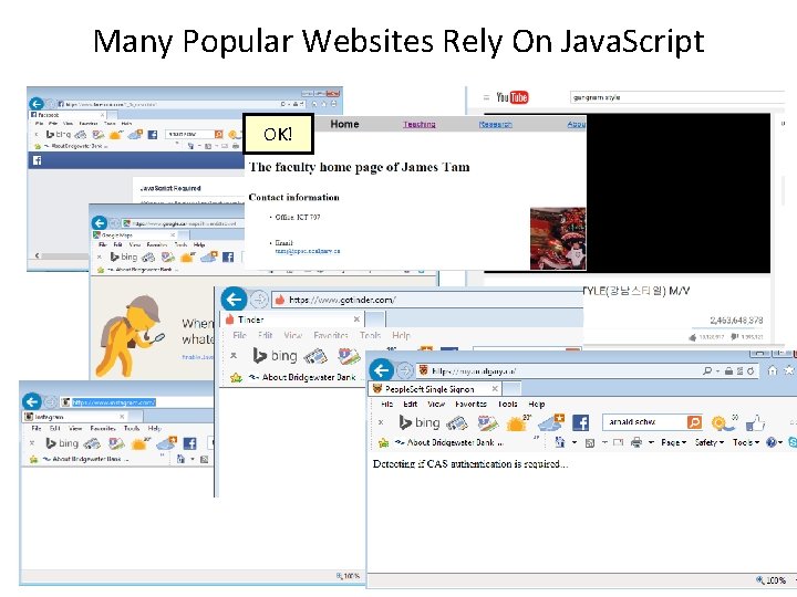 Many Popular Websites Rely On Java. Script OK! 