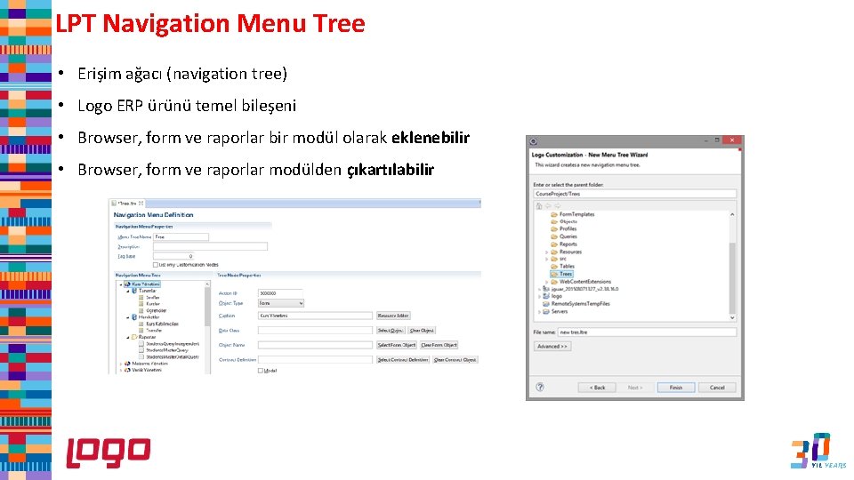 LPT Navigation Menu Tree • Erişim ağacı (navigation tree) • Logo ERP ürünü temel