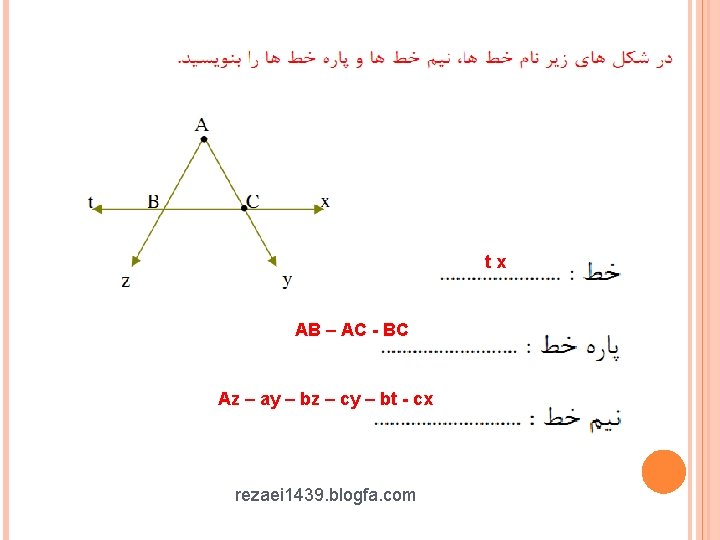 tx AB – AC - BC Az – ay – bz – cy – tx AB – AC - BC Az – ay – bz – cy –