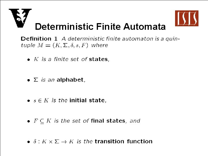 Deterministic Finite Automata 